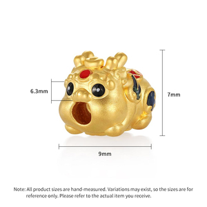 Bracelet en forme de Pixiu en or pur 24k 5d de style chinois micro-dur haut de gamme perlé pour cadeaux - Product Image 3