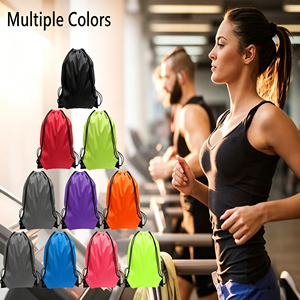 Low MOQ Custom Logo Color Personalized Foldable <b>Waterproof</b> <b>Drawstring</b> Cinch <b>Bag</b> Bulk 210d 420d Nylon - Product Image 4