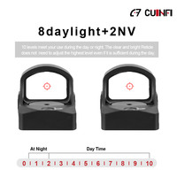 Lunette de visée reflex 1X24mm Motion Awake Open avec point rouge multi-réticules et 10 niveaux de luminosité