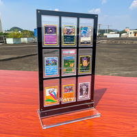Présentoir de Comptoir Rotatif Démontable à 9 Emplacements pour Cartes Gradées PSAED avec Éclairage LED et Cadre en Acrylique