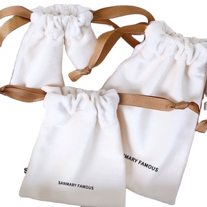 Nouveaux sacs à bijoux en velours, pochettes à bijoux de luxe, sac à cordon en velours avec logo personnalisé - Product Image 1