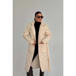 Abrigo Acolchado de Plumón Color Crema para Mujer - Product Image 2