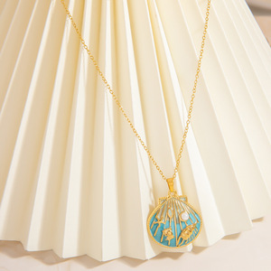 Collar con Colgante de Animales de la Serie Océano, Acero Inoxidable, Color Oro 18K, Cadena para Clavícula, Joyería de Regalo, Esencial para el Verano y la Playa - Product Image 2