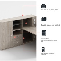 Bureau de travail moderne en bois, modulaire et mobile, avec boîte à câbles intégrée, idéal pour les espaces de travail ouverts - Vente en gros