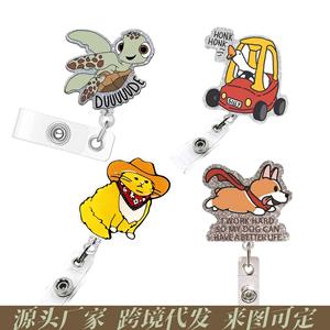 Cadeau rotatif rétractable de bobine d'insigne de chat d'abeille de tortue de mer acrylique pour des médecins et des infirmières - Product Image 2