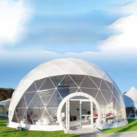 Dômes en verre préfabriqués pour la projection 360°, tentes et abris commerciaux en maille, vente en gros pour les personnes