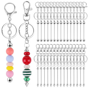 Rumoe 24 Barras de Llavero para Abalorios, Llaveros Metálicos con Cuentas de Aleación de Zinc, Llaveros en Blanco para Manualidades DIY, Regreso a Clases - Product Image 3