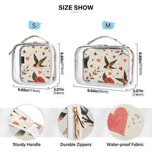 Hawaii Custom Puakenikeni LeiHummingbird Rose Heart Women's 2-pack Transparent <b>Makeup</b> <b>Storage</b> Bag Travel Toiletry Bag - Product Image 4