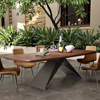 Ensemble de table à manger extensible en bois massif de style nordique, rectangulaire, en noyer, pour 8 personnes, mobilier de salle à manger d'hôtel, bar à domicile, cuisine