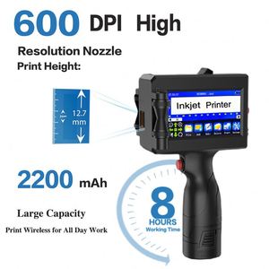 Impresora de inyección de tinta portátil de mano Máquina de codificación de lote de fecha de 25,4mm para impresora de inyección de tinta de plástico y metal - Product Image 3