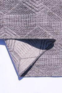 Tapis abstrait tissé en polypropylène gris naturel, vente en gros, 6 mm, lavable, tissage plat, moderne, pour salon, aspect sisal, durable, résistant aux taches - Product Image 6