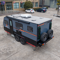 CAMPTRL Remolque de Viaje Todoterreno para 2-4 Personas, Caravana Móvil, Remolque para Acampar, Estructura de Aluminio de Alta Calidad