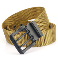 Ceinture en nylon pour homme avec boucle ardillon en alliage, double aiguille, 125 cm, tressée, pour tenue décontractée et jeune