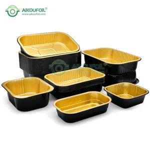 450ml Sealable kitchen disposable takeaway food container sealable smooth wall heat sealing aluminum foil container