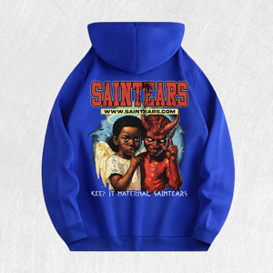 Felpa con Cappuccio Saintears con Grafica Angelo <span class=keywords><strong>e</strong></span> Diavolo, 100% Cotone, Magazzino USA, 6 Colori - Product Image 1