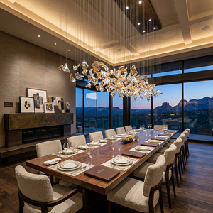 Lámpara de Araña de Cristal de Lujo, Estilo Artístico Nórdico, para Escaleras y Vestíbulos, Diseño Personalizado con LED, Efecto Cascada en Color Ámbar - Product Image 3