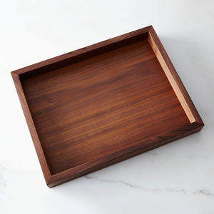 Plateau de service en bois d'acacia élégant de qualité supérieure Plateau en bois décoratif antique pour les tables de déjeuner de petit déjeuner de mariage - Product Image 1