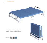 Chaise pliante double avec appui-tête, portable, pour le bureau et l'école, version légère, structure en acier stable