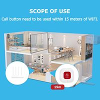 Daytech WiFi Caregiver Pager Bouton d'appel intelligent sans fil Rechargeable Système d'alerte Bouton d'urgence pour personnes âgées handicapées