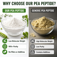 Poudre de Peptide de Pois 100% Naturelle de Qualité Alimentaire, Protéine Hydrolysée à Haute Absorption pour Barres Nutritionnelles et Améliorateurs de Nutrition Santé