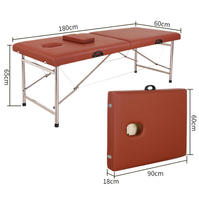 Table de massage SPA portable professionnelle avec sac de transport, trou pour le visage, pieds en acier inoxydable pour la physiothérapie