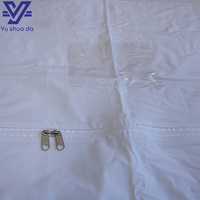 Sac à cadavres extra large Yushuoda YS-CB01 en PVC blanc 220x80cm, 6 poignées, poche d'identification, classe I, non stérile, professionnel