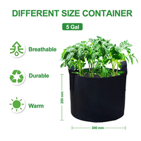 Conteneur de plantes en tissu non tissé de 5 gallons pour la croissance des fleurs et des plantes Durable et respirant