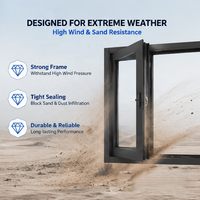 Ventana Abatible con Aislamiento Térmico y Vidrio Templado, Tamaños Estándar, Ventanas Abatibles Pequeñas de Aluminio para Nigeria