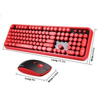 OEM ODM Wireless Keyboard and Mouse Combo 104 Keys FullSized 24 GHz Round Keycap Colorful Keyboard Set USB Receiver Plug and Pla