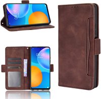 Untuk Huawei Y7A/P Smart 2021 Case Cover Multi-Kartu Slot Dompet Pelindung Cover Flip Sarung Kulit Merasa Kulit