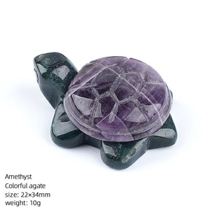 Statuette de tortue sculptée et gravée en <span class=keywords><strong>agate</strong></span> naturelle, 22*34mm, base en <span class=keywords><strong>agate</strong></span>, figurine de protection et de guérison, décoration d'intérieur - Product Image 6