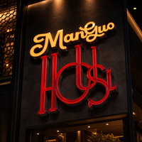 Lettres en relief 3D personnalisées avec éclairage frontal LED, rouge or, IP65, étanches, logo lumineux pour devanture de magasin, restaurant, bar, entreprises
