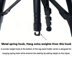 Support de perruque réglable en hauteur de 55 pouces, pour présentation de perruques, confection de tissages capillaires et coiffure, support de tête de mannequin pour salon de coiffure, trépied métallique - Product Image 6
