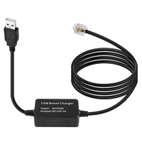 Cable de Alimentación USB a RJ11 para Detector de Radar de Coche, Cámara DVR, GPS, Amplificador de 5V a 12V, 1.5M