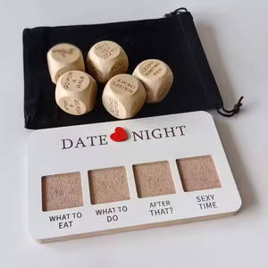 Ideas DE REGALO PARA EL Día de San Valentín 2025, juego de <span class=keywords><strong>dados</strong></span> de madera personalizados, colorido cúbico, fecha, amante de la noche, juego de mesa para adultos, divertido, romántico, Cuadrado de <span class=keywords><strong>dados</strong></span> - Product Image 1