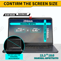 NANOBLIND Écran de moniteur d'ordinateur portable en PET de 13.3 pouces, rapport d'aspect 16:9, filtre de confidentialité à 4 voies compatible avec l'ordinateur portable HP Dell Acer