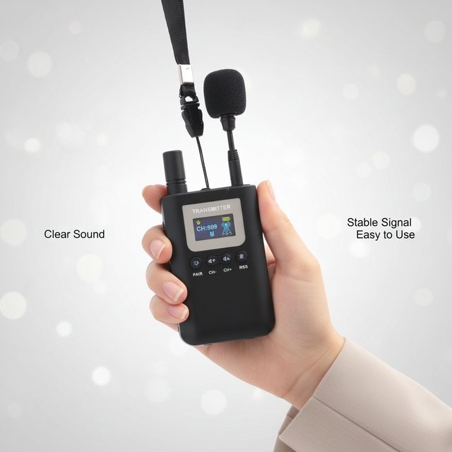 Wireless Tour Guide System 7510R 1-400m Range 20 Hours Operating Time 999 Channels Customizable Mini Lightweight Durable Design