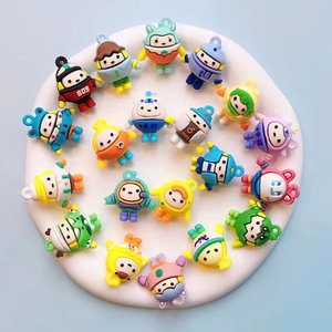 Llavero de juguete de caja sorpresa Egg Party, colgante <span class=keywords><strong>3D</strong></span> de PVC DIY, figura, amuleto, regalo promocional - Product Image 3