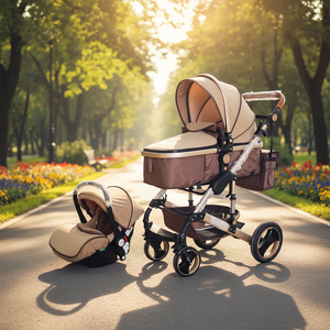 <span class=keywords><strong>Poussette</strong></span> de <span class=keywords><strong>luxe</strong></span> pour bébé, pliable, avec poignée réglable, Kinderwagen 3 en 1, <span class=keywords><strong>poussette</strong></span> portable 3 en 1 - Product Image 1