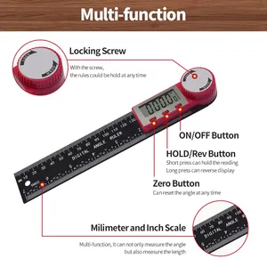 DITRON Measuring Tools Digital Caliper Angle Meter 2 In1 200mm Inclinometer Angle Ruler Electronic Digital Protractor