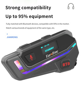 <span class=keywords><strong>Europhone</strong></span> BT8 Mains Libres bluetooth 6 cavaliers casque casque moto interphone intercomunicadores Support langage rapide - Product Image 2