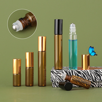 Flacon de parfum à bille d'huile essentielle personnalisé, vente chaude de luxe, flacon distributeur portable, flacon rond fin à bille