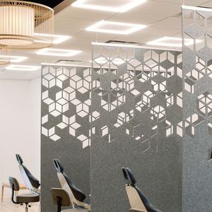 Multi función interior Popular 100% fibra de poliéster divisor piso partición pared tablero acústico Panel insonorizado - Product Image 3