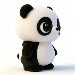Peluche panda personnalisée aux grands yeux, animal en peluche moelleux et doux, sur pied. - Product Image 1