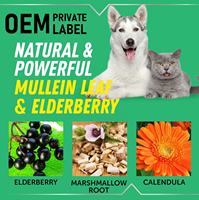 OEM Chenil Toux goutte pour Chiens Chats Chien Allergie Chat Soulagement de l'asthme Mullen Leaf Elderberry Blend Dry Wet Barky Cough Relief