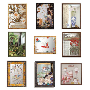 Specchio Decorativo <span class=keywords><strong>in</strong></span> Stile Francese Vintage con Finitura <span class=keywords><strong>in</strong></span> Alluminio Retrò, Perfetto per <span class=keywords><strong>Soggiorno</strong></span> o Sala da Pranzo - Product Image 2