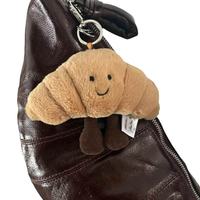 Porte-clés Croissant Sencai, Breloque de Sac, Jouet en Peluche, Pains en Peluche, Porte-clés Croissant
