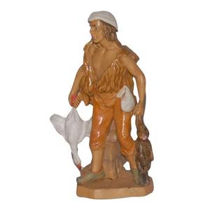 รูปปั้นคนเลี้ยงแกะพร้อมของขวัญรูปสัตว์ รุ่น LUX ทำจาก PVC ลายไม้ สูง 10 ซม. - Product Image 1