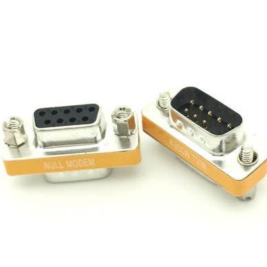 MINI Adapter Null Modem Orange DB9 9Pin Gender Changer Convertor FeMale to Male DB9 Cross Adapter