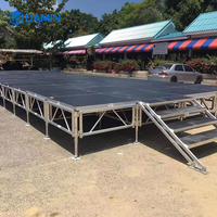 Scène portable de haute qualité, facile à assembler, en contreplaqué et en alliage d'aluminium, pour les concerts et les événements